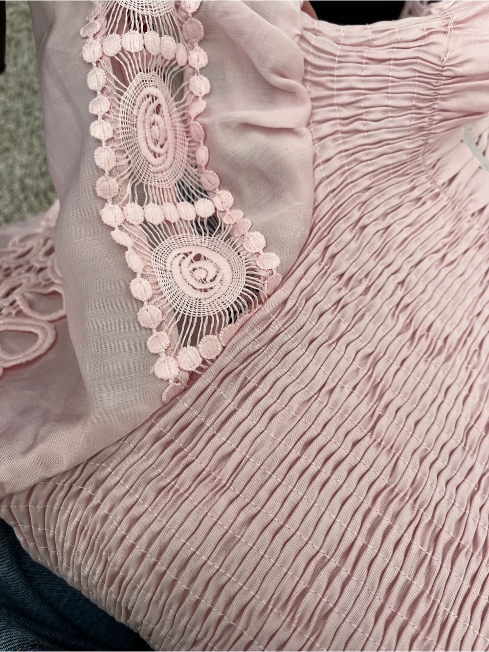 Zimmermann Blush Pink Off-Shoulder Lace-Trim Midi Dress - Picture 6 of 8